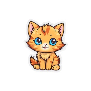 Cute Orange Kitty - Kiss-Cut Stickers