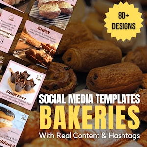 Social Media Templates for Bakery | Instagram Template Designs For Bakery | Canva Templates For Bakeries | Instagram Templates For Bakery