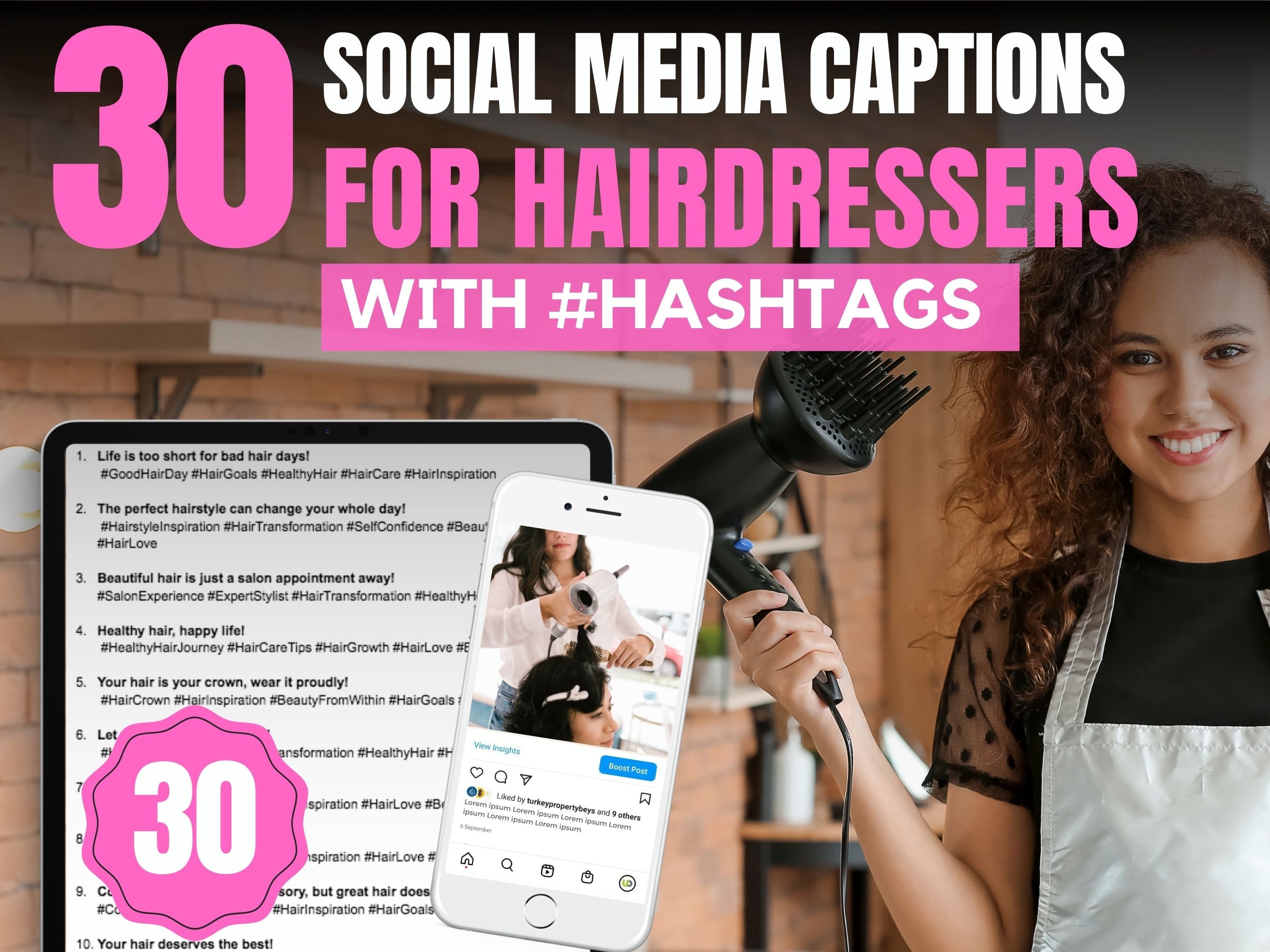 Social Media Captions for Hairstylists | Social Media For Hairstylists | Hair Salon Captions | Instagram Hairstylist Caption Ideas