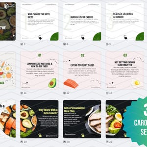 81 x Social Media Templates for Keto Coaches | Social Media Content For Keto Businesses | Canva Templates For Keto Coaches, Ketogenic Diet