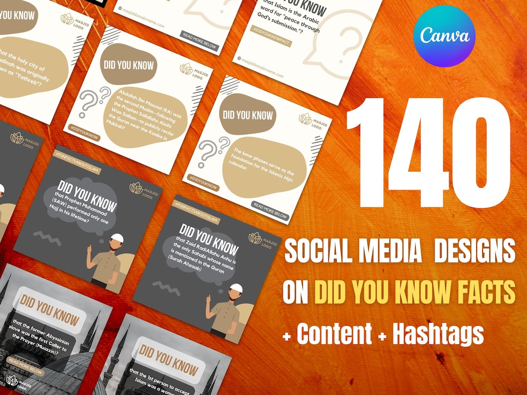 140 X Did You Know Facts on Islam Social Media Designs Islamic Post