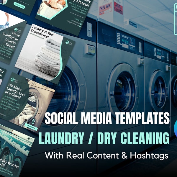 Social Media Templates for Laundry Businesses | Instagram Template For Laundry Businesses | Canva Templates For Laundry & Dry Cleaning