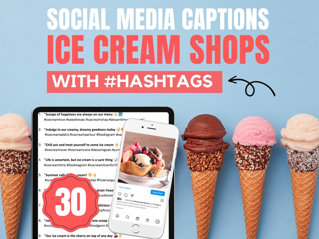 Social Media Captions for Ice Cream Shops Social Media for Ice Cream
