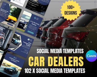 102x Modelli di social media per concessionari di auto / Modelli di Instagram per showroom di auto / Modelli Canva per concessionari di auto, showroom di auto