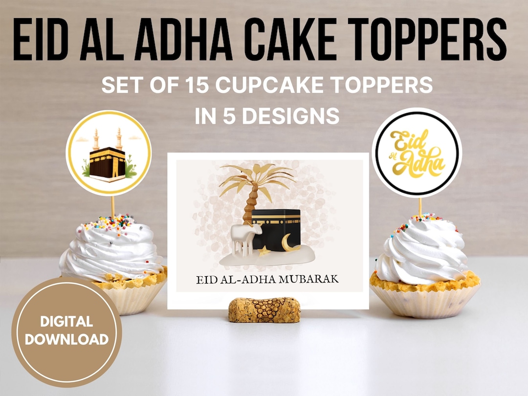 Eid Al Adha Mubarak Cupcake Toppers Printable Printable Eid Mubarak