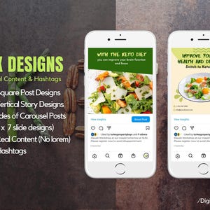 81 x Social Media Templates for Keto Coaches | Social Media Content For Keto Businesses | Canva Templates For Keto Coaches, Ketogenic Diet