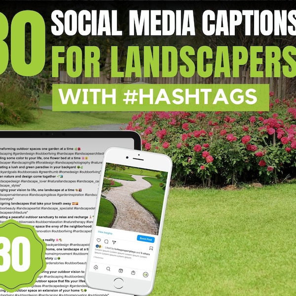 30 Social Media Captions for Landscape Businesses | Social Media Content For Landscapers | Content Ideas For Landscape Businesses