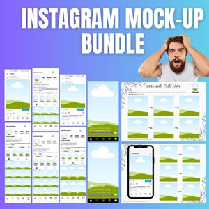 Instagram Mockup Vorlagen | Ig Profil Mockup | Instagram Feed Template, Instagram Layout Grid, Instagram Profil Mockup, Canva Grid Layout