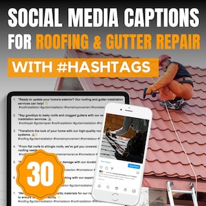 30 Social Media Captions for Roofing Businesses | Social Media For Roofing | Content Ideas For Roofers | Roofing Template Captions 2023