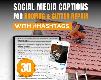 30 Social Media Captions for Roofing Businesses | Social Media For Roofing | Content Ideas For Roofers | Roofing Template Captions 2023