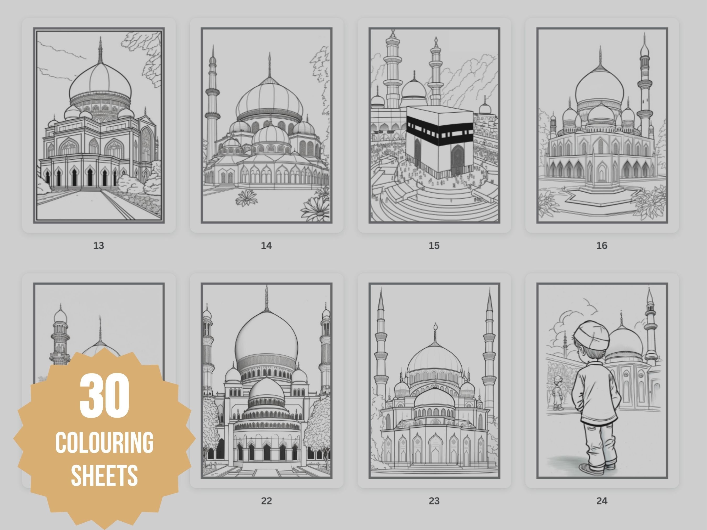 Masjid Colouring Book for Kids | Instant Download Masjid Coloring Pages ...