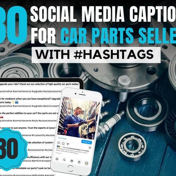 Social Media Captions for Car Parts Sellers | Social Media For Car Parts | Instagram Captions For Car Parts | Car Parts Distributors