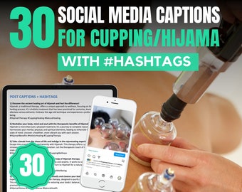 30 Social Media Captions for Hijama / Cupping Therapists With Hashtags | Social Media Content For Hijama | Content Ideas For Cupping
