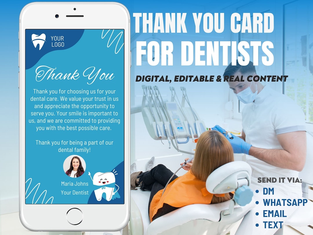 Thank You Card for Dentists Digital Thank You Card for Dental Clinics