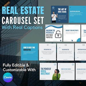 Real Estate Instagram Carousels | Real Estate Instagram Templates | Real Estate Carousel Templates | Carousel Posts For Real Estate Agencies