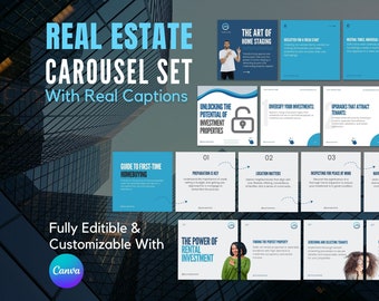 Real Estate Instagram Carousels | Real Estate Instagram Templates | Real Estate Carousel Templates | Carousel Posts For Real Estate Agencies