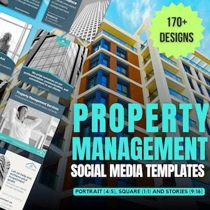 176 Social Media Templates for Property Management, Social Media Content For Property Management, Canva Templates For Real Estate Management