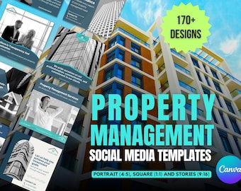 176 Social Media Templates for Property Management, Social Media Content For Property Management, Canva Templates For Real Estate Management