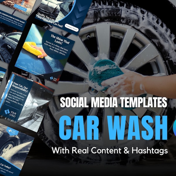 Social Media Templates for Car Wash | Instagram Template Designs For Car Wash | Canva Templates For Car Wash Business  | Car Wash Templates