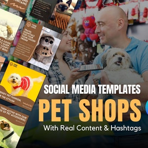 Social Media Templates for Pet Shops | Instagram Template Designs For Pet Supply Store | Canva Templates For Pet Shops | Pet Store Templates