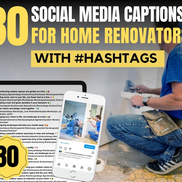 30 Social Media Captions for Home Renovation Businesses | Social Media Content For Home Remodelling | Content Ideas For Home Renovation