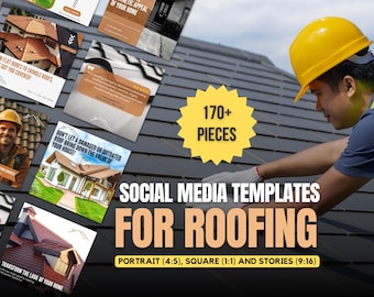 176 Social Media Templates for Roofing Business | Social Media Content For Roofing and Gutter Business | Instagram Template For Roofers!
