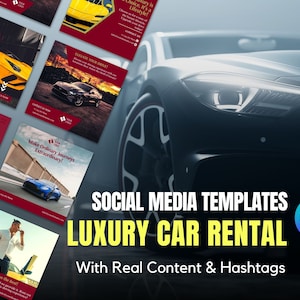 Social Media Templates for Luxury Car Rental Businesses | Instagram Template Designs For Luxury Car Rental | Canva Templates For Car Rentals
