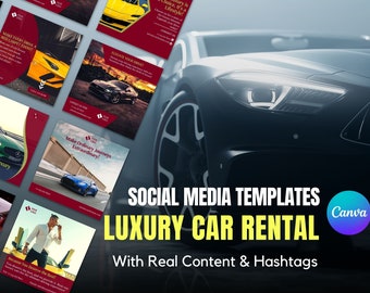 Social Media Templates for Luxury Car Rental Businesses | Instagram Template Designs For Luxury Car Rental | Canva Templates For Car Rentals