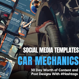 Social Media Templates für Automechaniker | Instagram-Vorlagen für Automechaniker | Canva Vorlagen für die Autowerkstatt | Auto Mechanik Vorlagen