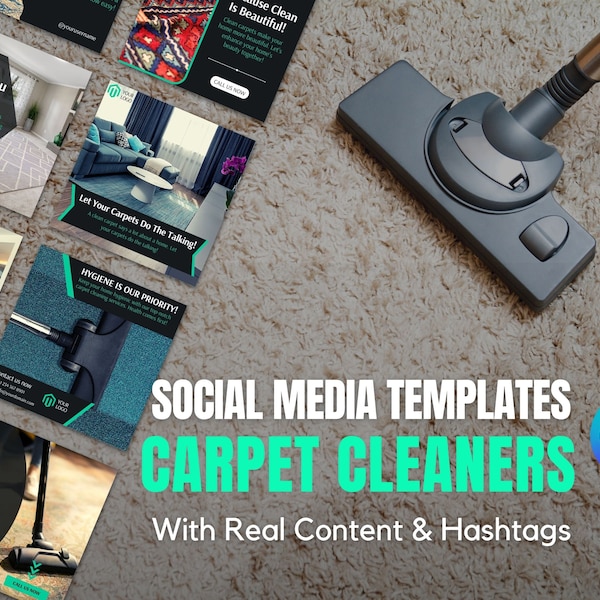 Social Media Templates for Carpet Cleaners | Instagram Template Designs For Carpet Cleaners | Canva Templates For Carpet Cleaning Businesses