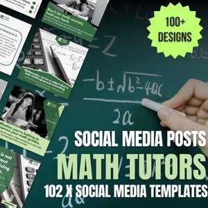 Social Media Templates for Math Tutors | Social Media Content For Math Tutors | Canva Templates For Math Tutors | Math Tuition Templates