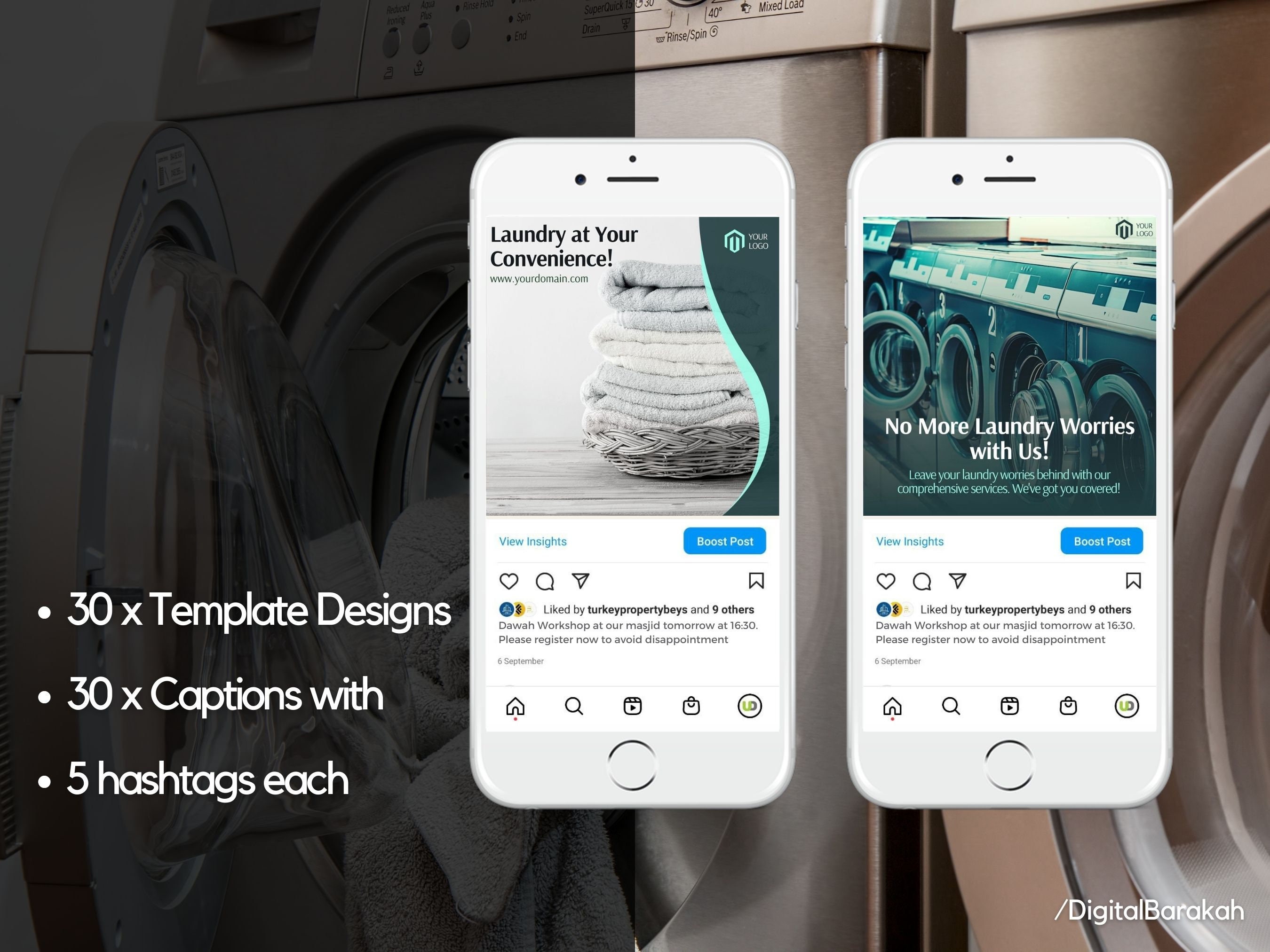 Social Media Templates for Laundry Businesses Instagram Template for Laundry Businesses Canva