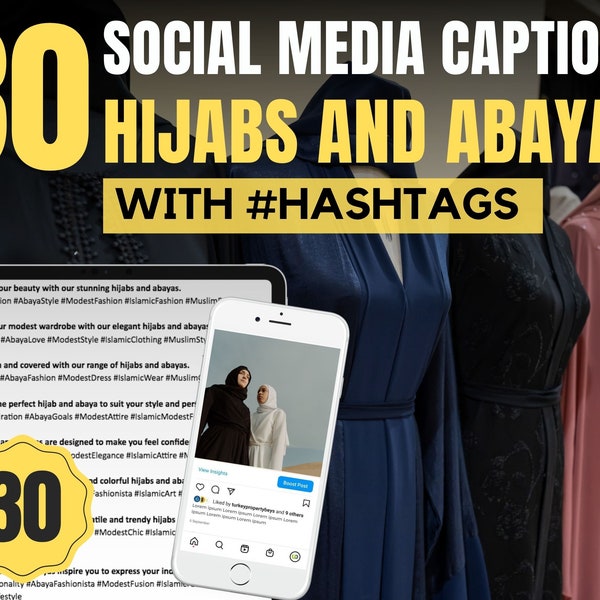 Social Media Captions for Hijabs & Abayas | Social Media For Abaya Business| Instagram Captions For Abaya Shops | Abayas Captions