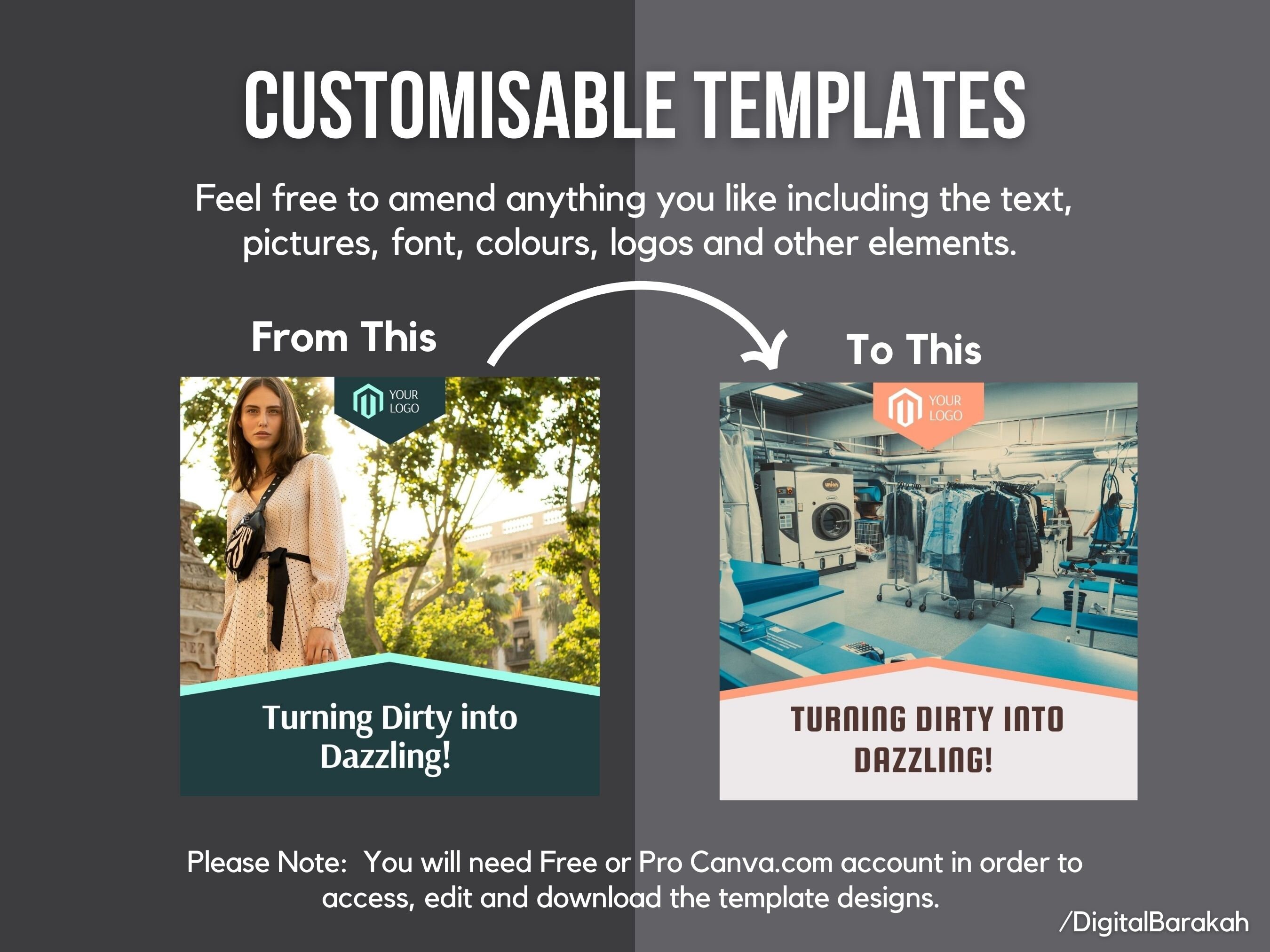 Social Media Templates for Laundry Businesses Instagram Template for Laundry Businesses Canva