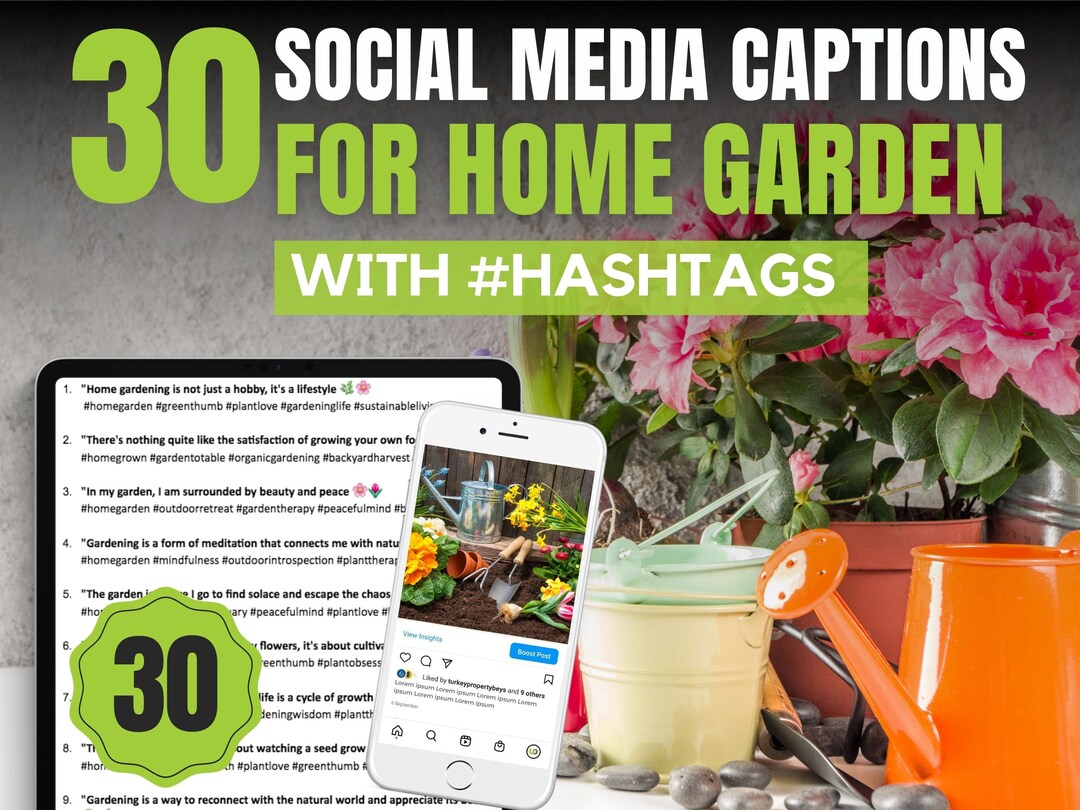 Social Media Captions for Home Gardening Social Media for Outdoor