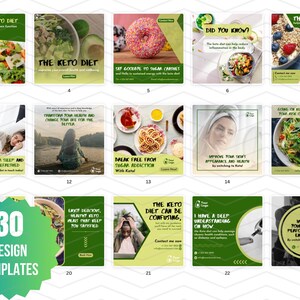 81 x Social Media Templates for Keto Coaches | Social Media Content For Keto Businesses | Canva Templates For Keto Coaches, Ketogenic Diet