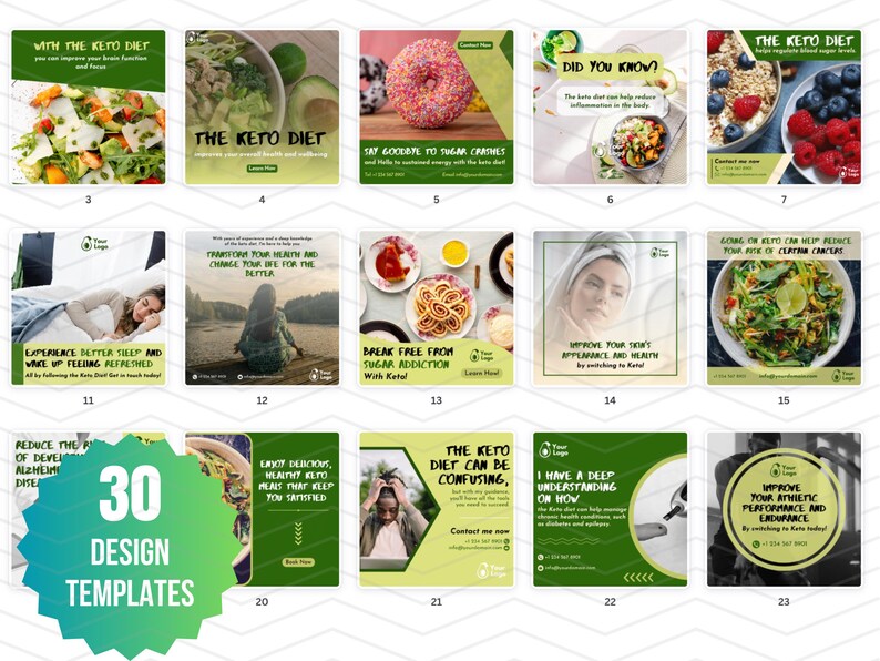 81 x Social Media Templates for Keto Coaches | Social Media Content For Keto Businesses | Canva Templates For Keto Coaches, Ketogenic Diet