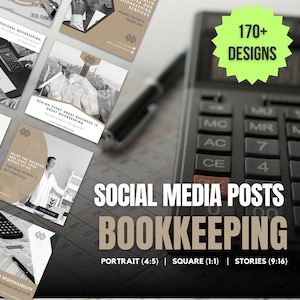 176x Social Media Templates for Bookkeepers | Social Media Designs For Bookkeeping Businesses | Canva Templates For Bookkeeping, Bookkeepers