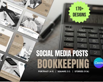 176x Social Media Templates for Bookkeepers | Social Media Designs For Bookkeeping Businesses | Canva Templates For Bookkeeping, Bookkeepers