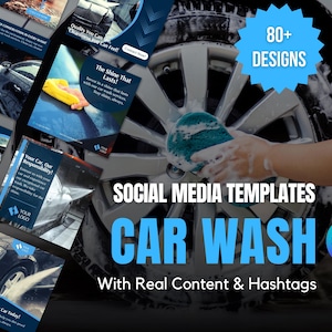 Social Media Templates for Car Wash | Instagram Template Designs For Car Wash | Canva Templates For Car Wash Business  | Car Wash Templates