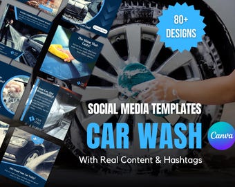 Social Media Templates for Car Wash | Instagram Template Designs For Car Wash | Canva Templates For Car Wash Business  | Car Wash Templates