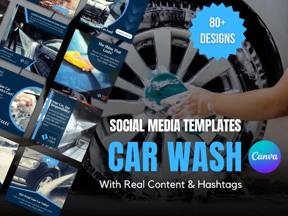 Social Media Templates for Car Wash | Instagram Template Designs For Car Wash | Canva Templates For Car Wash Business  | Car Wash Templates