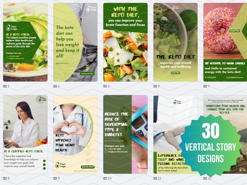 81 x Social Media Templates for Keto Coaches | Social Media Content For Keto Businesses | Canva Templates For Keto Coaches, Ketogenic Diet