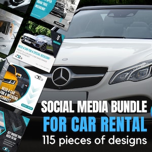 Social Media Bundle for Car Rental Businesses | Instagram Template Designs For Car Rental | Canva Templates For Car Rental