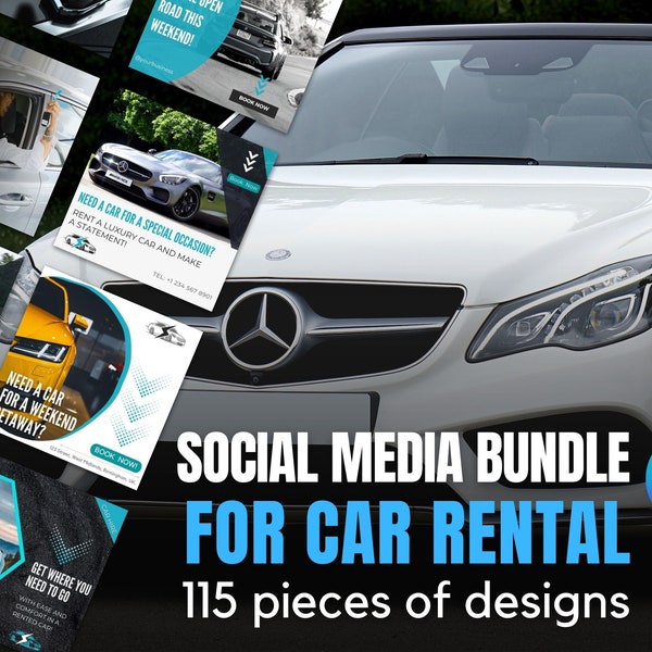 Social Media Bundle for Car Rental Businesses | Instagram Template Designs For Car Rental | Canva Templates For Car Rental