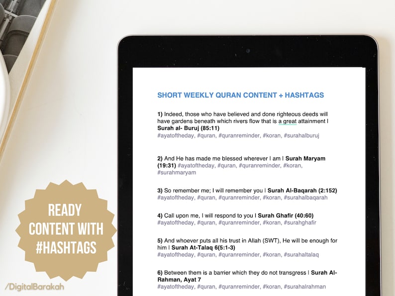 62 X Short Quran Ayat Social Media Designs Content Hashtags Quran