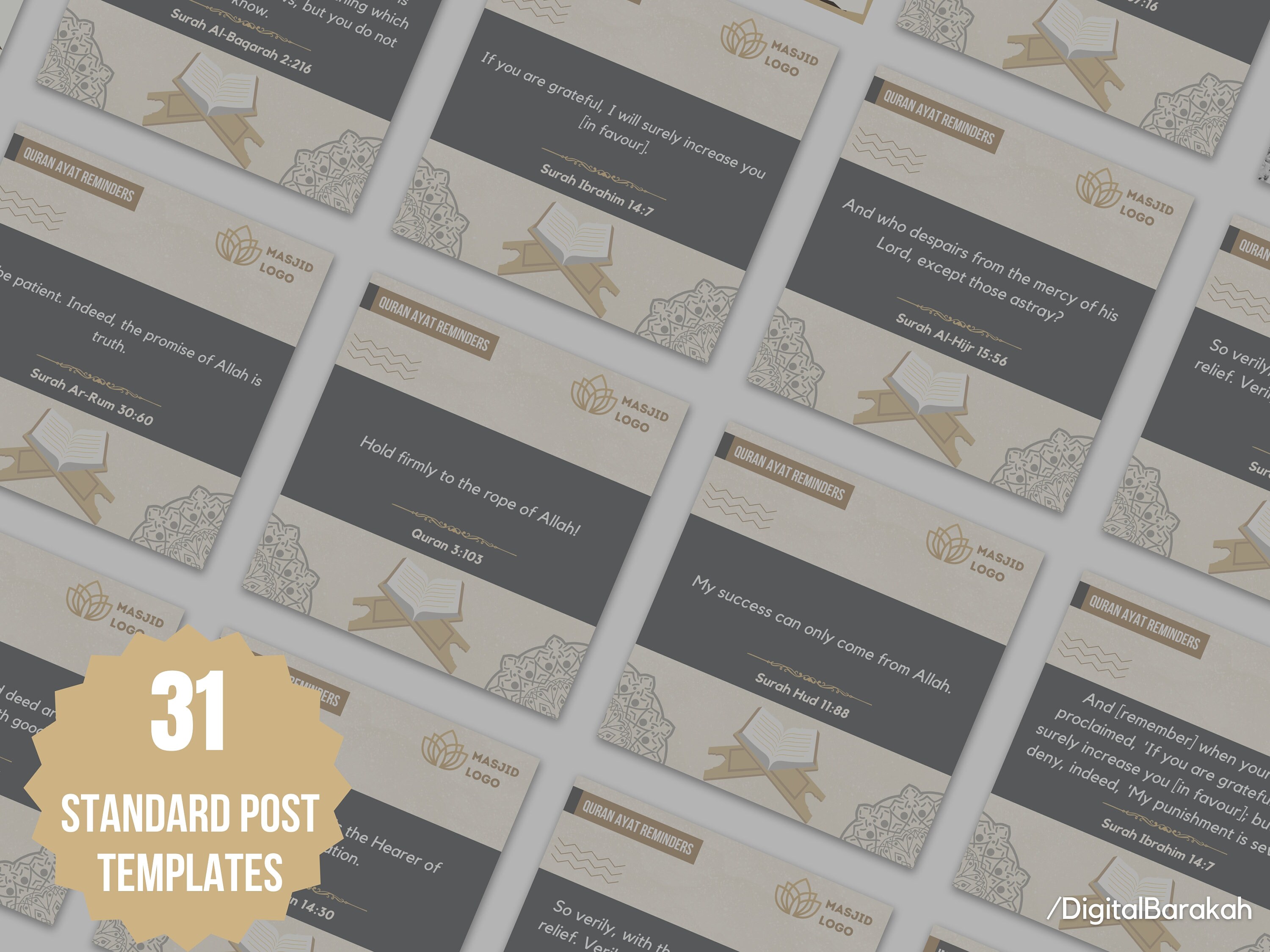 62 X Short Quran Ayat Social Media Designs Content Hashtags Quran