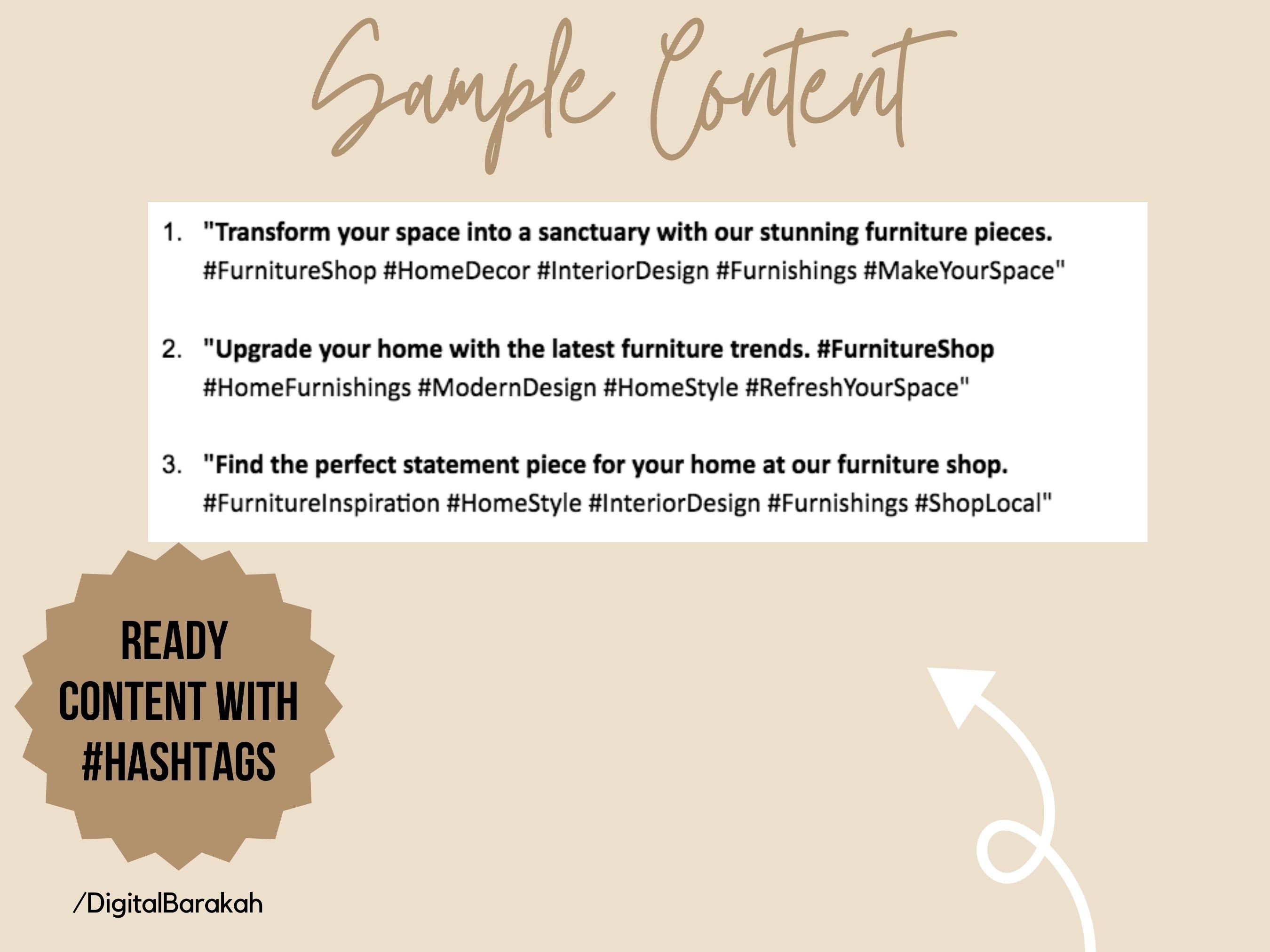 Social Media Captions for Furniture Shops Social Media for Furniture