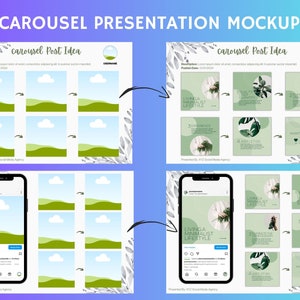 Instagram Carousel Mockup | Carousel Feed Mockup | Instagram Carousel Feed Template | Instagram Carousel Layout Grid | Canva Carousel Grid