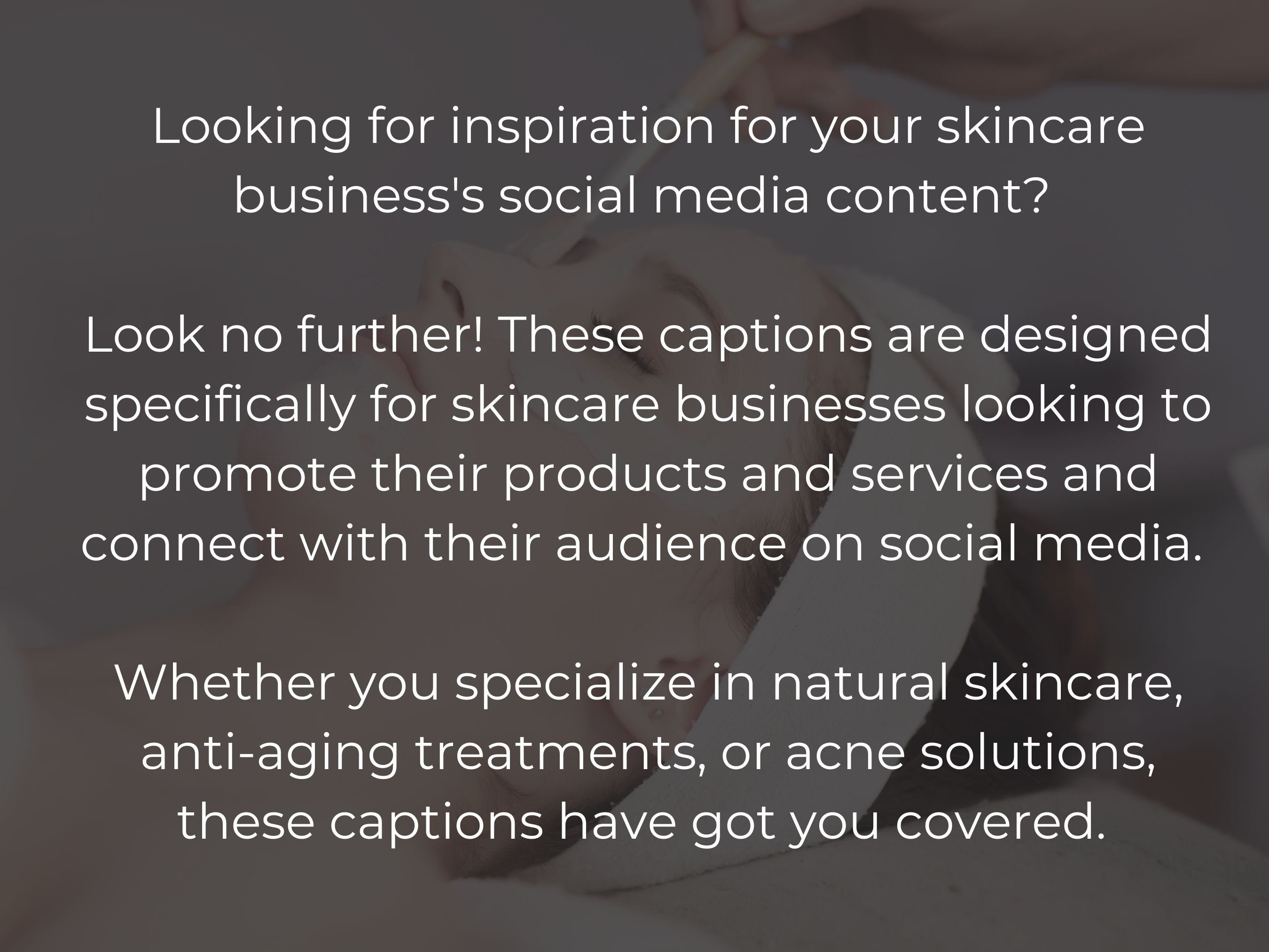 Social Media Captions for Skincare Social Media for Skincare Instagram